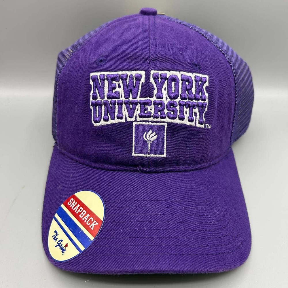 NYU Violets Trucker Hat Men Purple Green The Game Snap Back Cap New